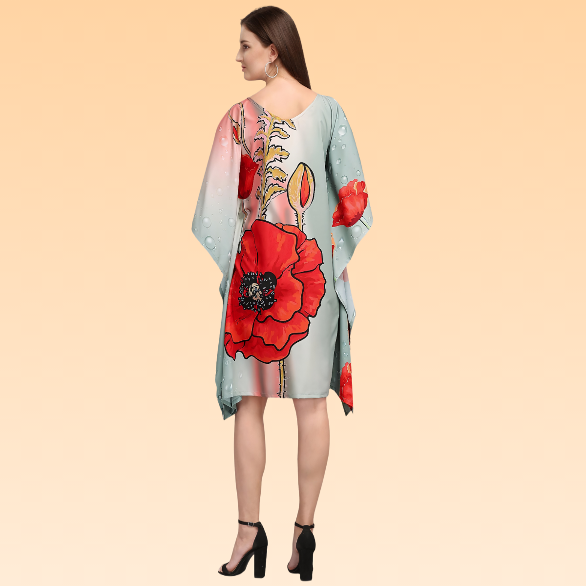 Skye Red & Light Green Kaftan