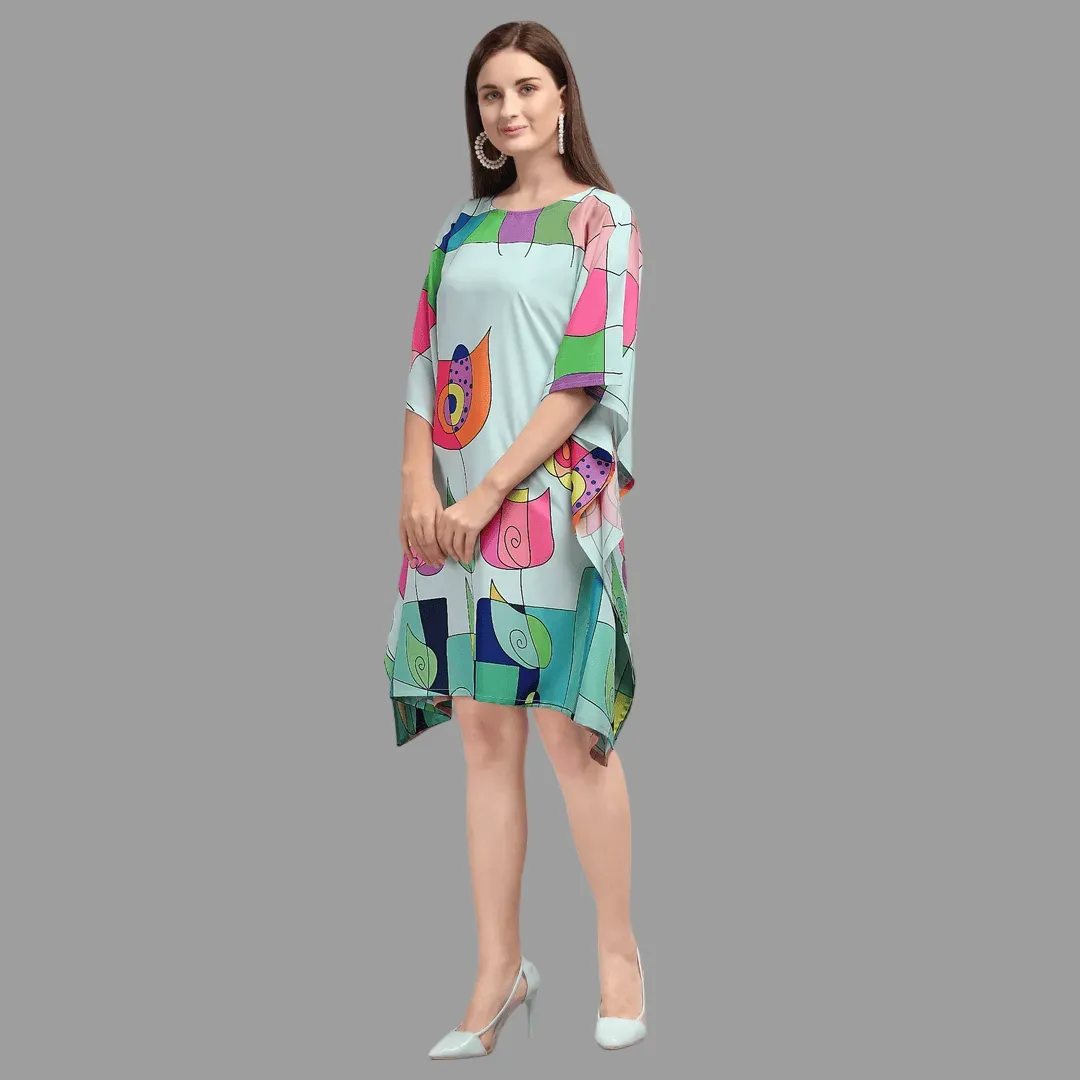 Aisha Light Blue & Light Green Kaftan