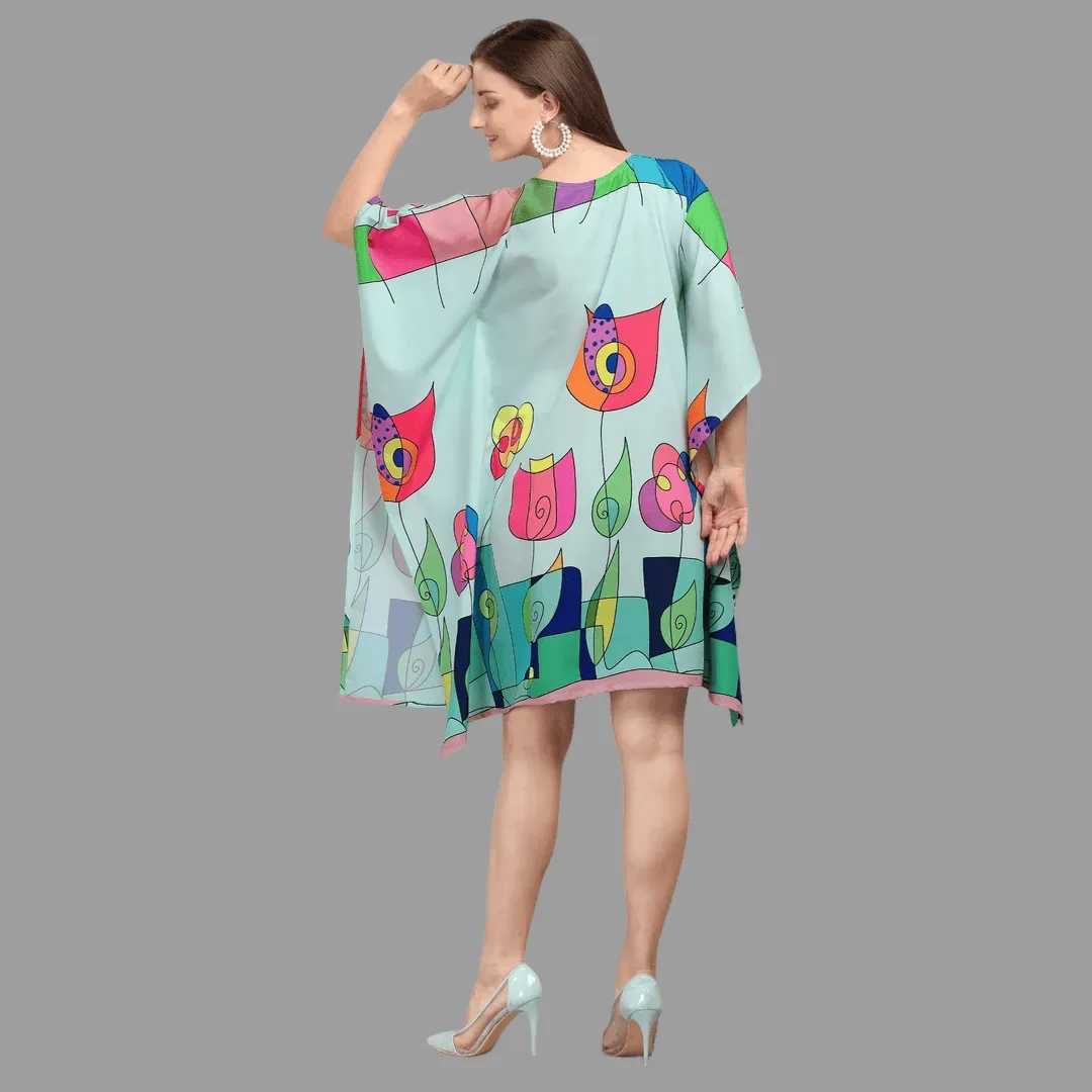 Aisha Light Blue & Light Green Kaftan