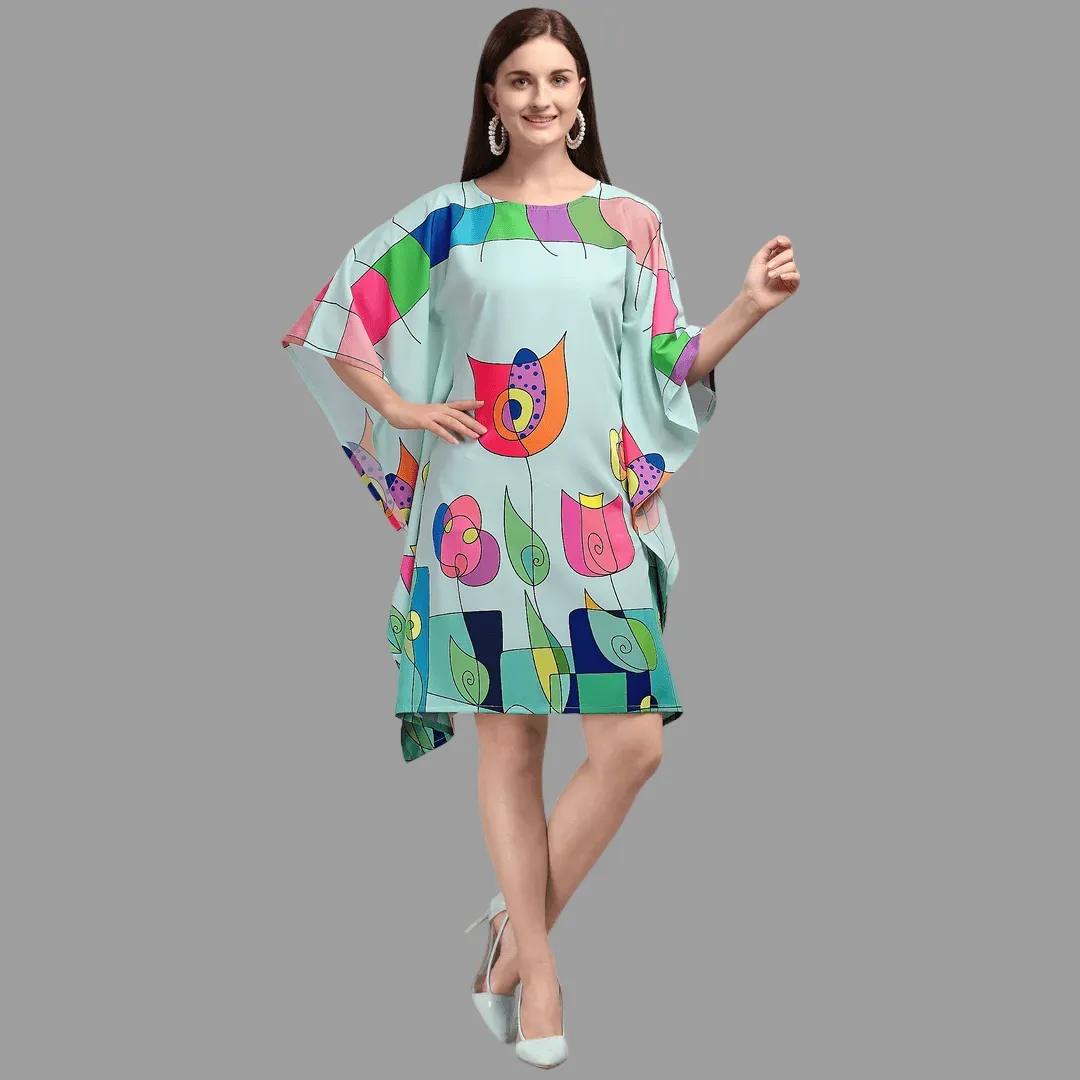 Aisha Light Blue & Light Green Kaftan