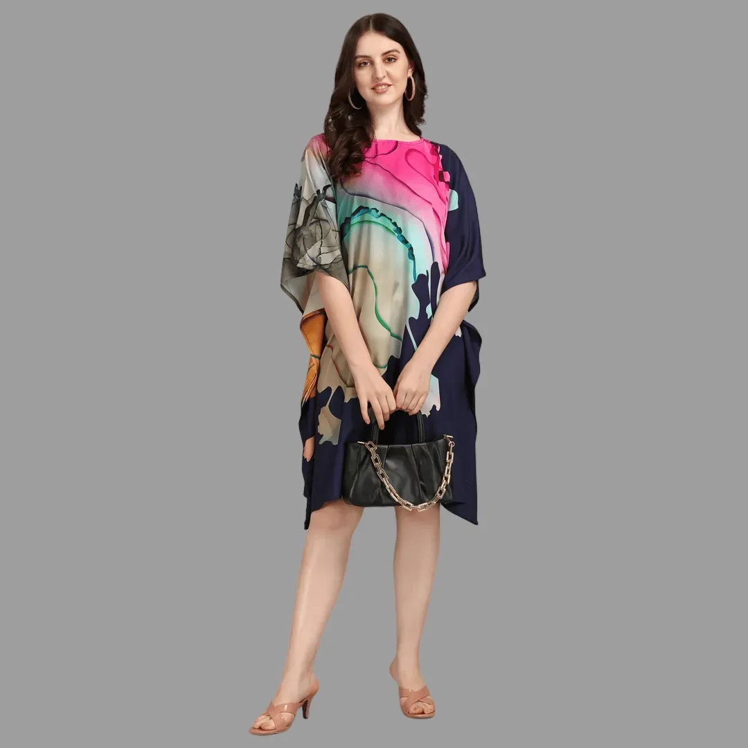 Mira Pink & Dark Blue Kaftan