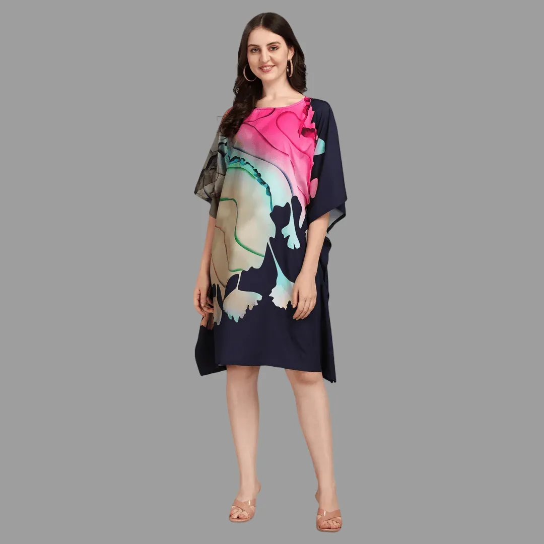 Mira Pink & Dark Blue Kaftan