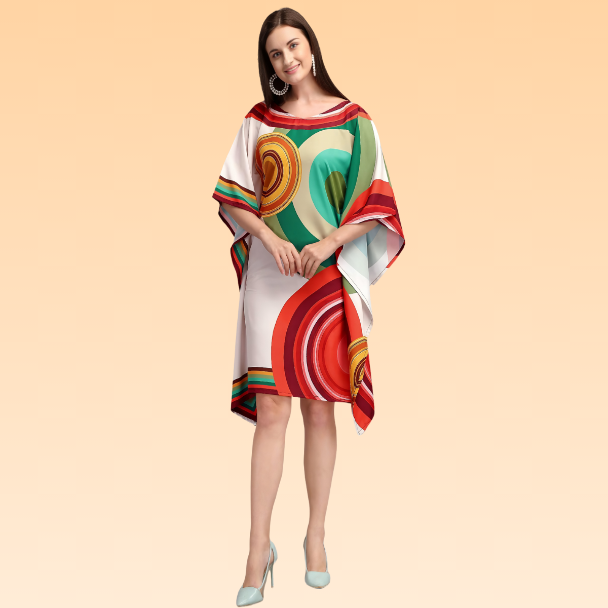 Sage Red & Green Kaftan