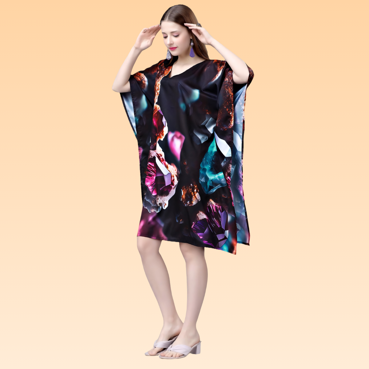 June Black & Purple Kaftan