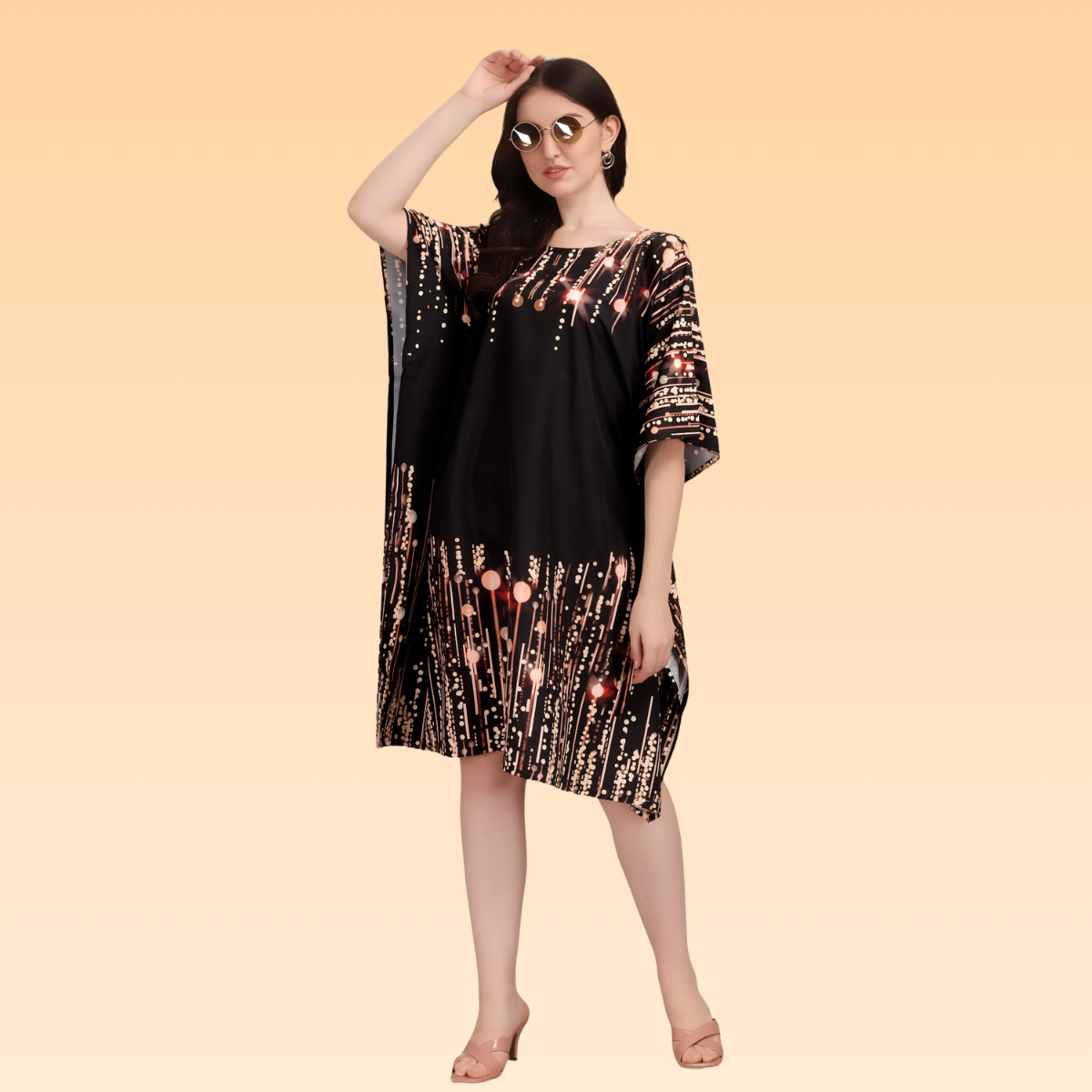 Zoya Black & Beige Kaftan