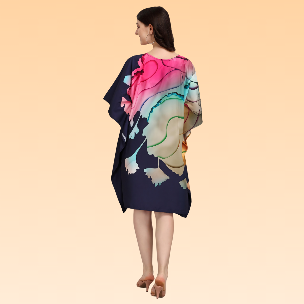 Mira Pink & Dark Blue Kaftan