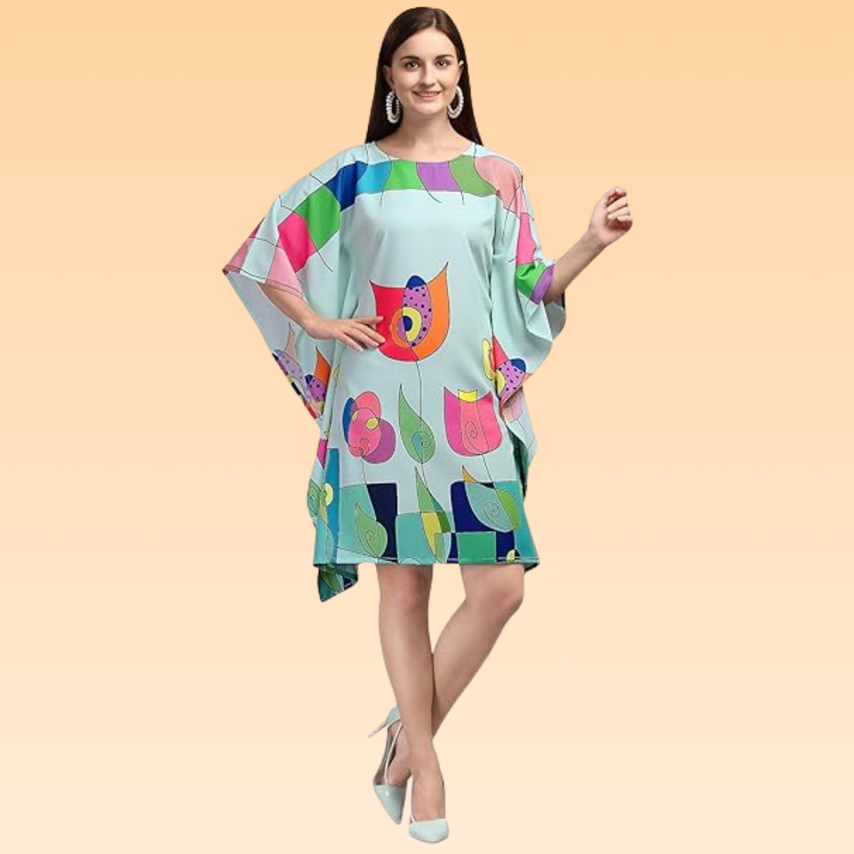 Aisha Light Blue & Light Green Kaftan