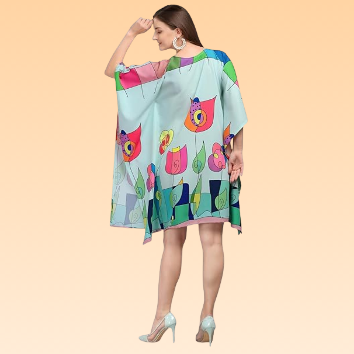 Aisha Light Blue & Light Green Kaftan