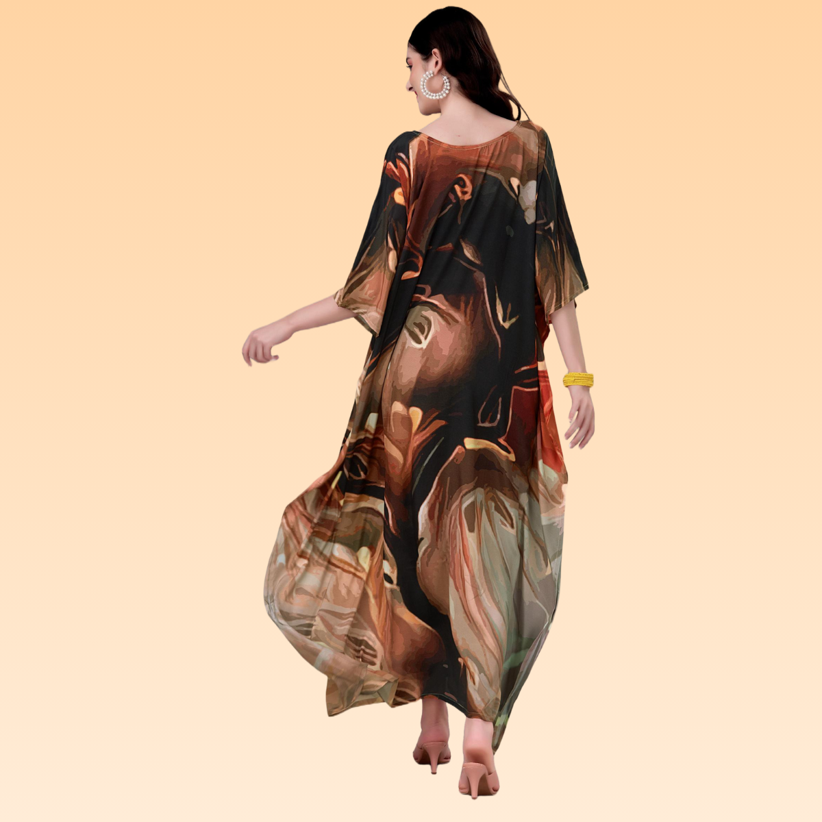 Rekha Brown & Bronze Silk Kaftan