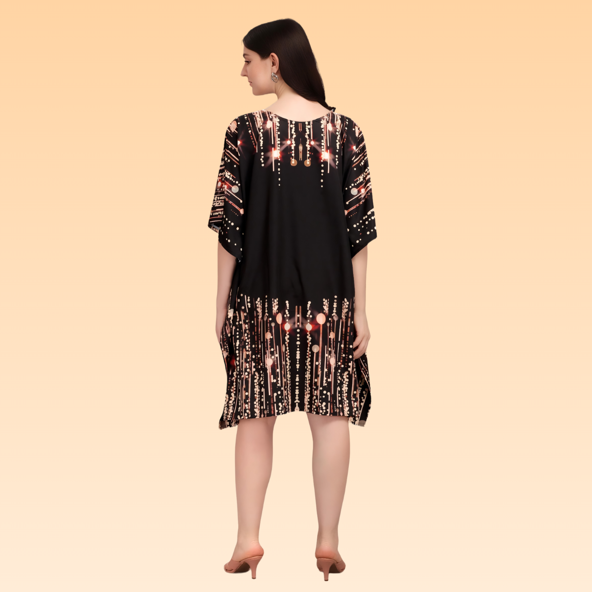 Zoya Black & Beige Kaftan