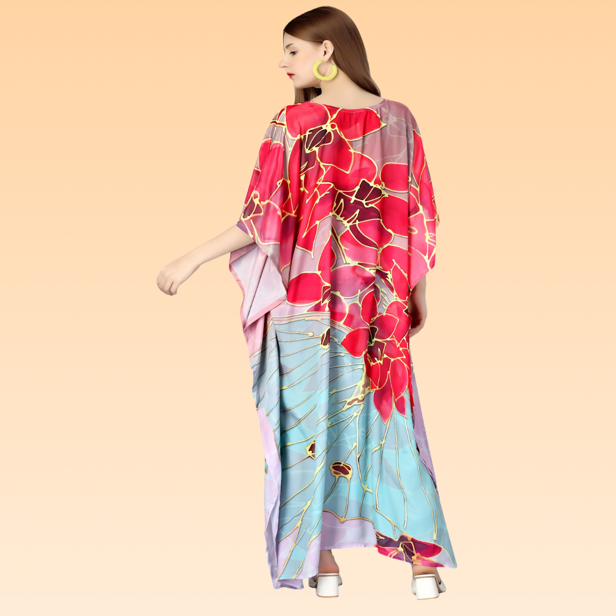 Ritika Pink & Light Blue Silk Kaftan