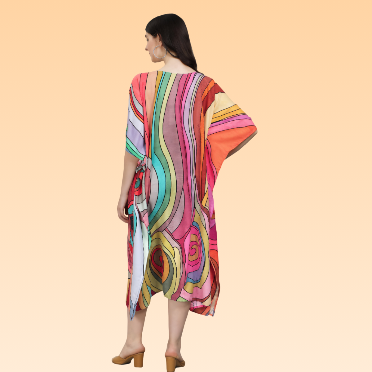 Lana Pink & Blue Rayon Kaftan