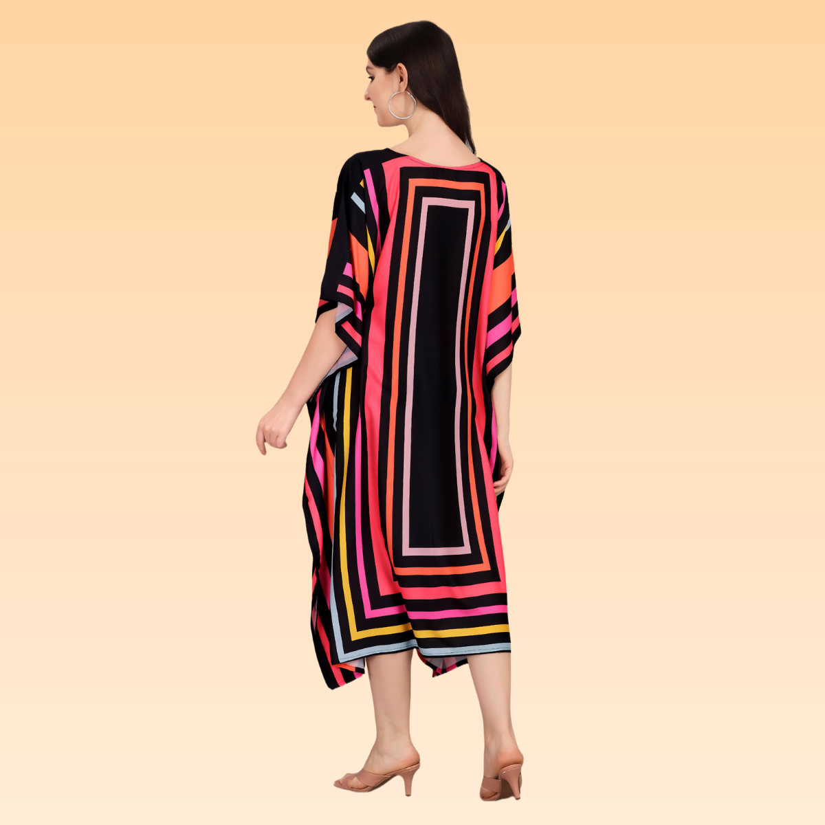 Amanda Black & Red Rayon Kaftan