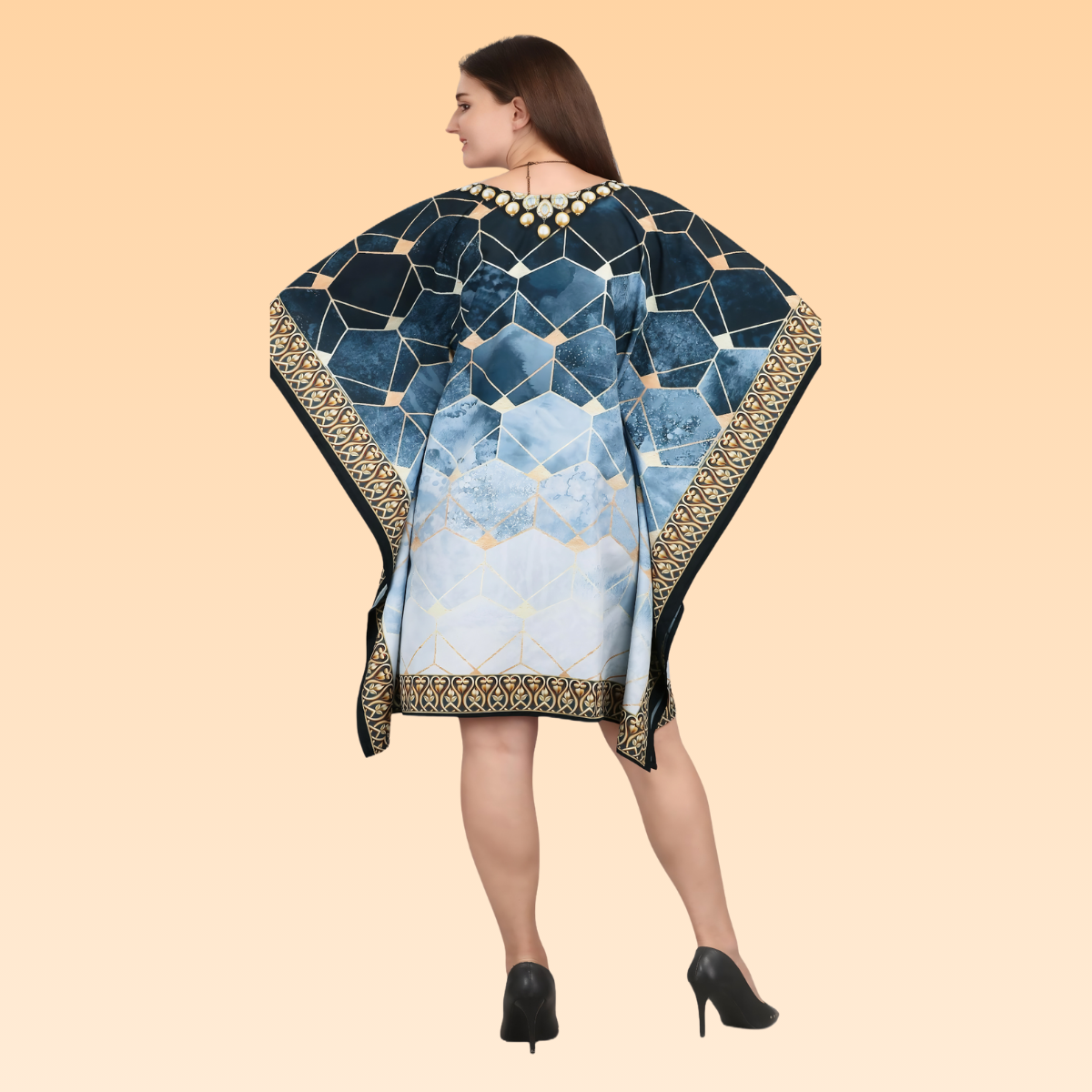 Molly Navy Blue & Light Blue Kaftan