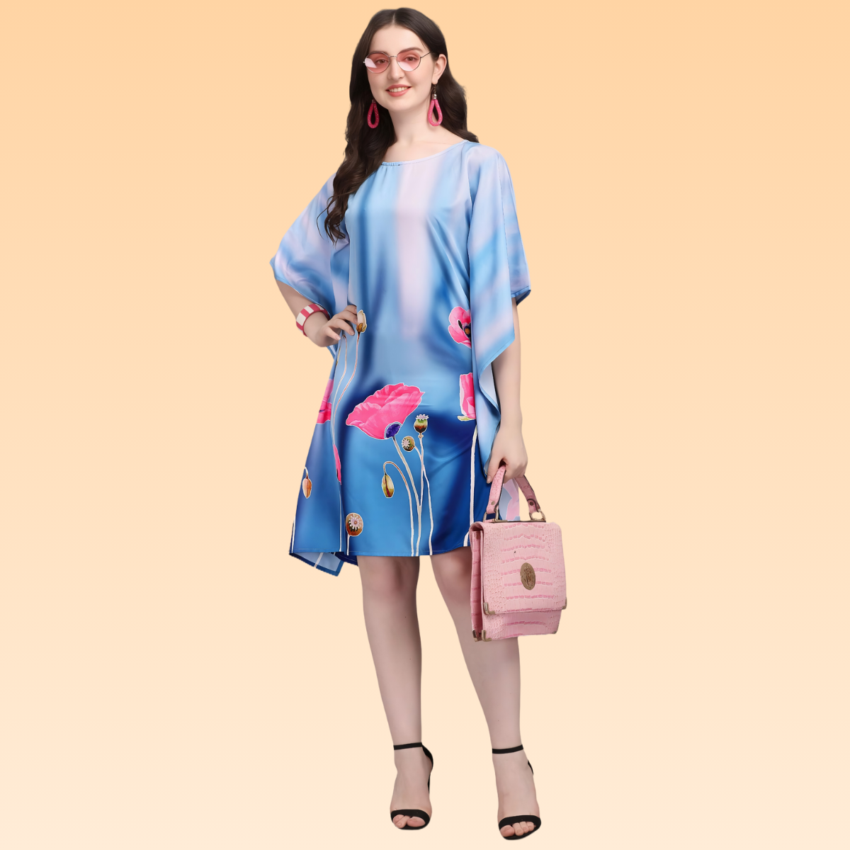 Neon Blue & Light Blue Kaftan