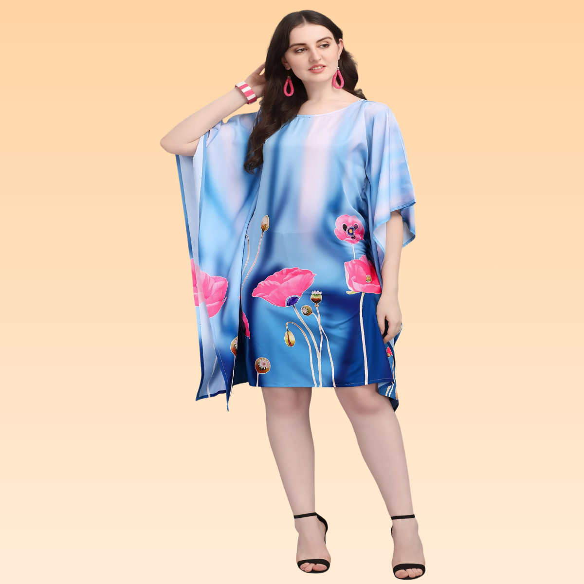 Neon Blue & Light Blue Kaftan
