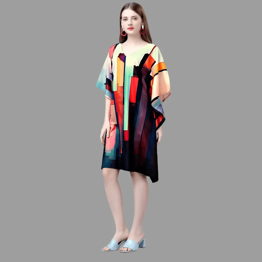 Sydney Black & Beige Mini Kaftan