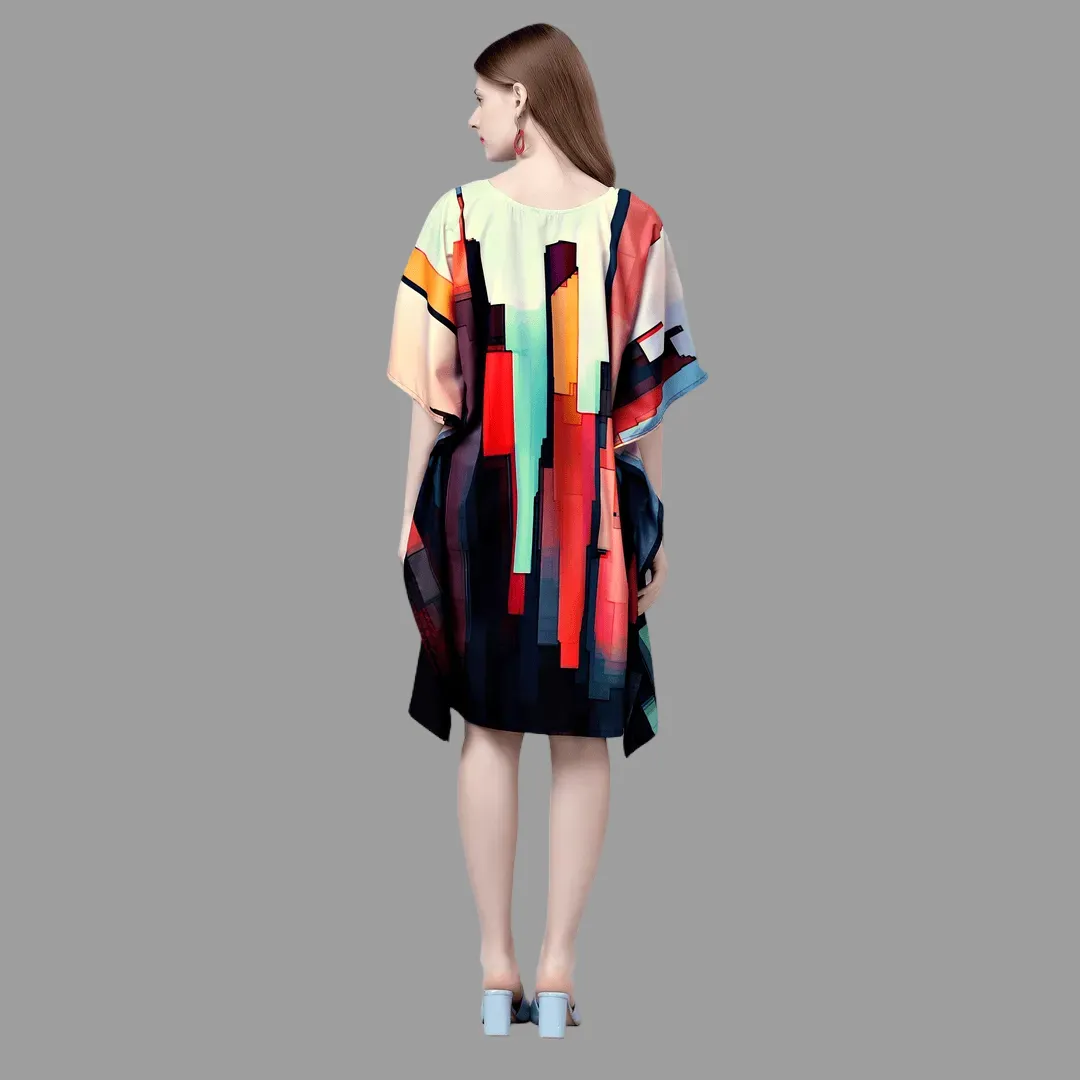 Sydney Black & Beige Mini Kaftan