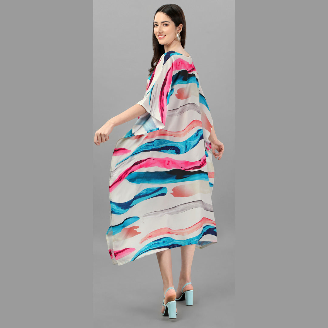 Emmy Pink & Blue Rayon Kaftan