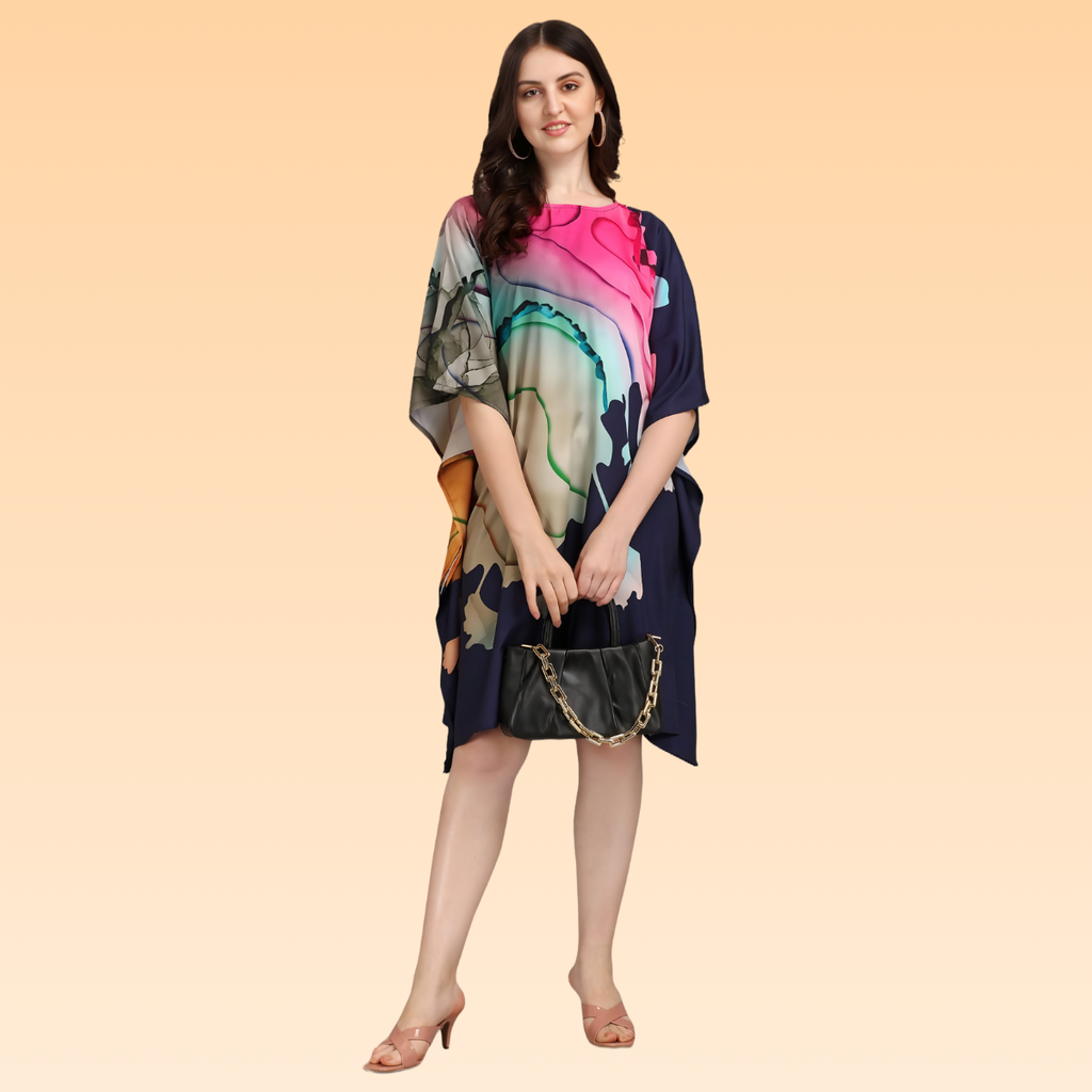 Mira Pink & Dark Blue Kaftan