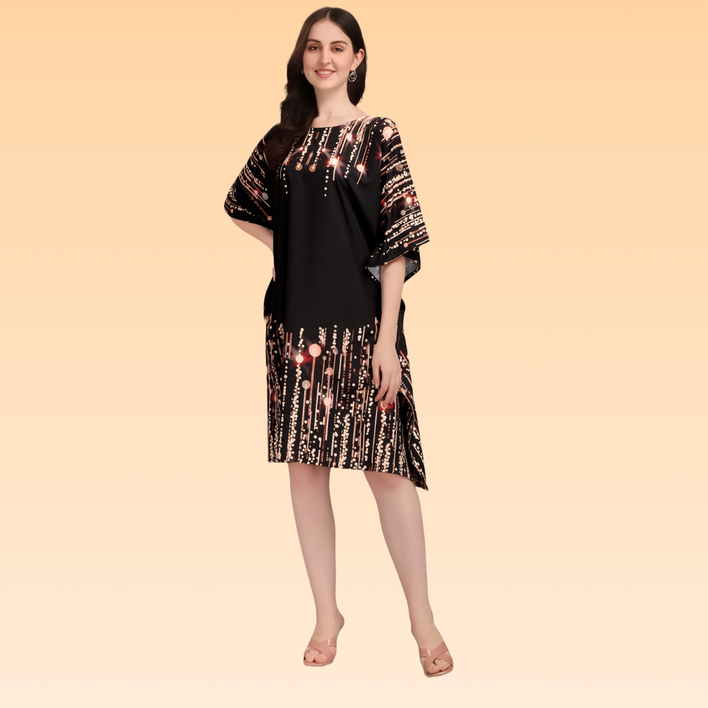 Zoya Black & Beige Kaftan
