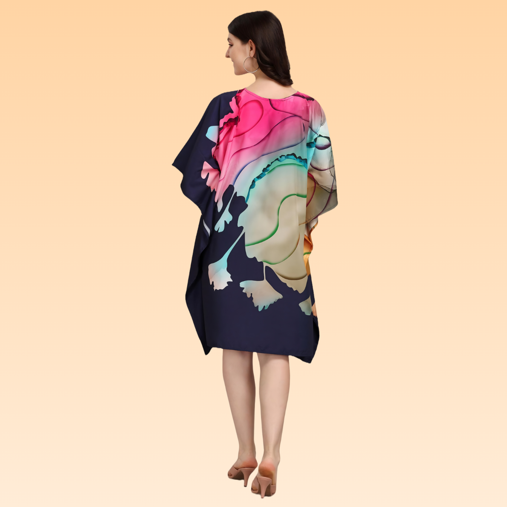 Mira Pink & Dark Blue Kaftan