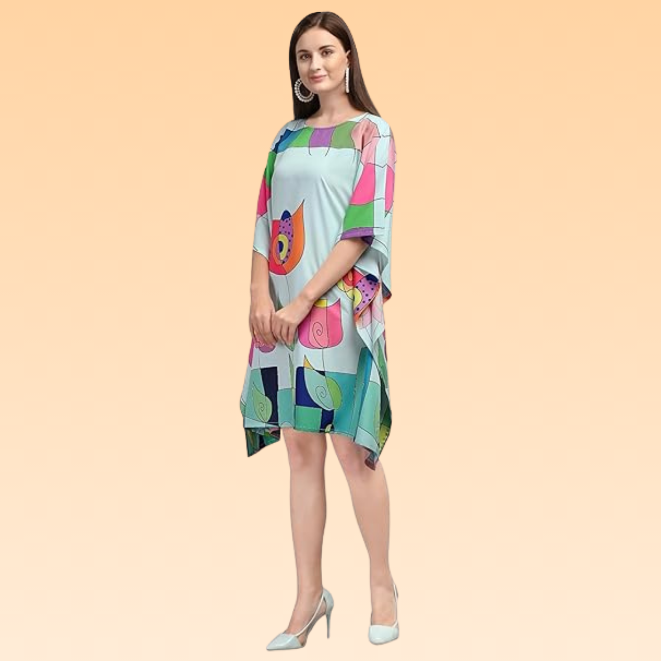 Aisha Light Blue & Light Green Kaftan