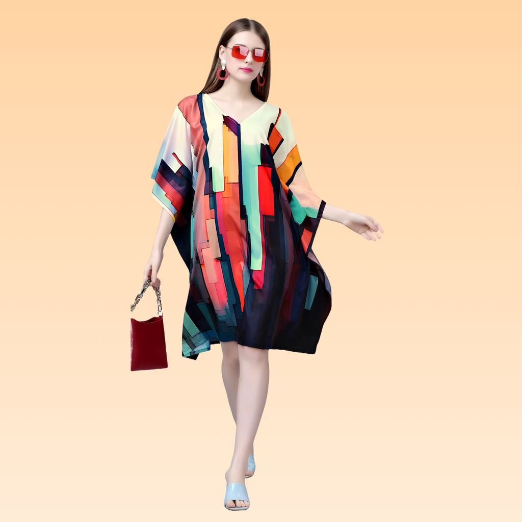 Sydney Black & Beige Mini Kaftan