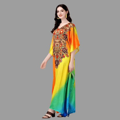 Jacqueline Yellow & Orange Nazakat Kaftan