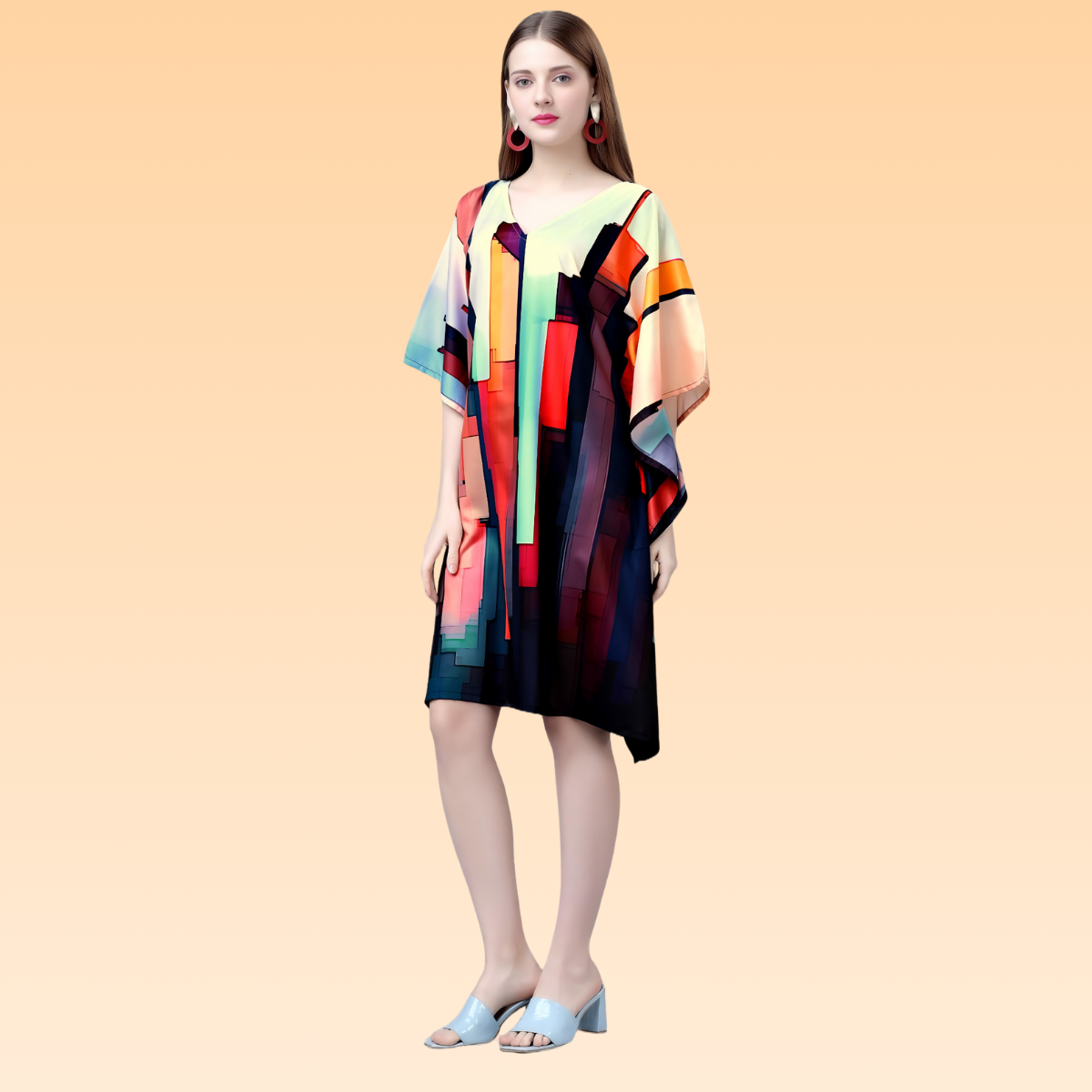 Sydney Black & Beige Mini Kaftan