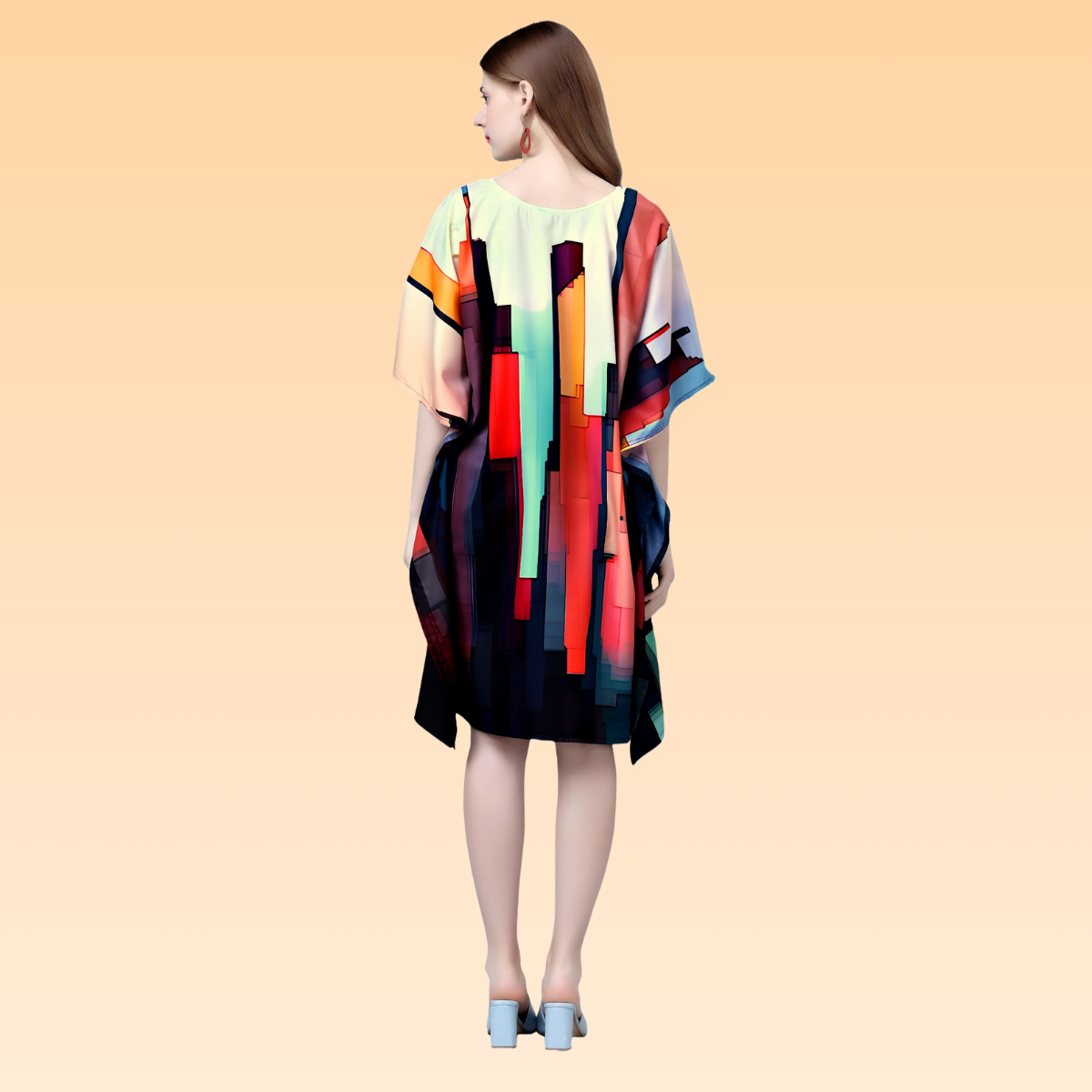 Sydney Black & Beige Mini Kaftan